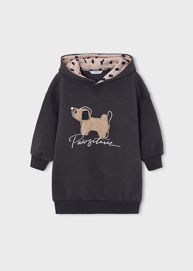 Mayoral | Paw-sitive Fleece Hooded Dress - children's clothing - Mayoral - 16‑04916‑026 - Little Bigheads