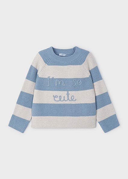 Mayoral - Sky Blue Striped Knitting Sweater - Little Bigheads