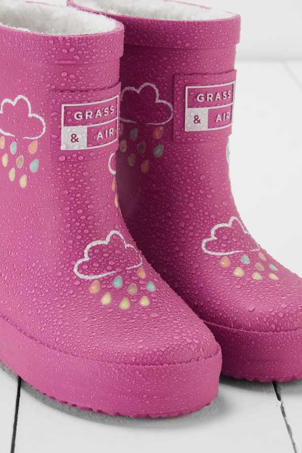 Grass & Air - Orchid pink Colour Changing Kids Wellies