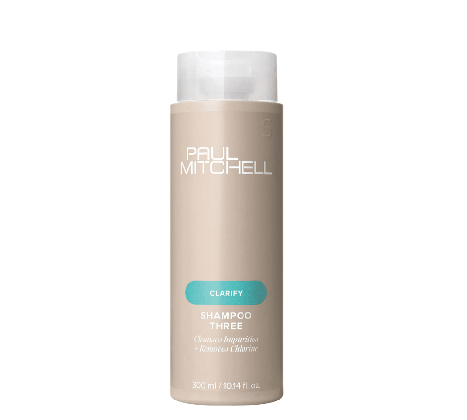 Bottle of Paul Mitchell Shampoo Three on a white background