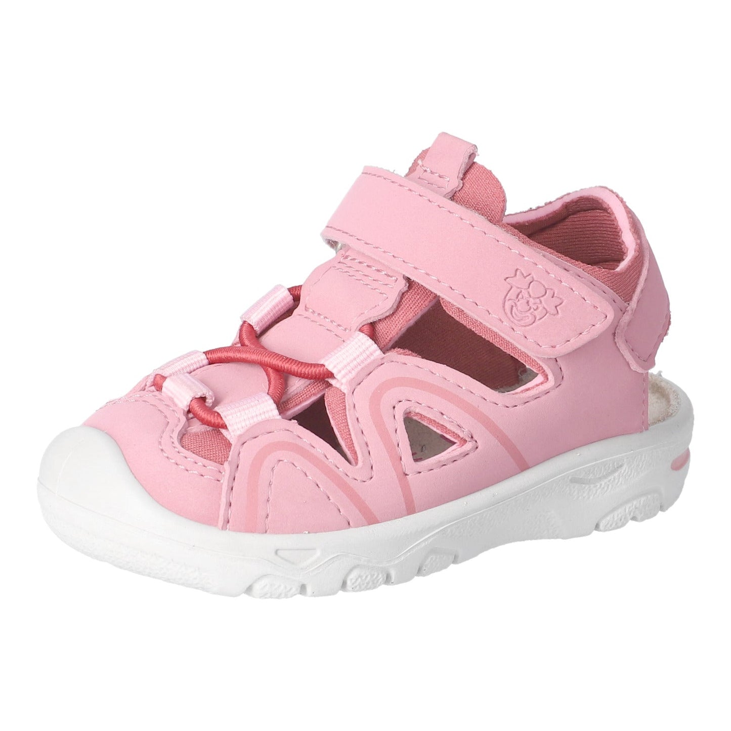 Ricosta Gary kids’ sandal in Mallow/Rosewood with Velcro strap and PU sole, stocked at Little BigHeads
