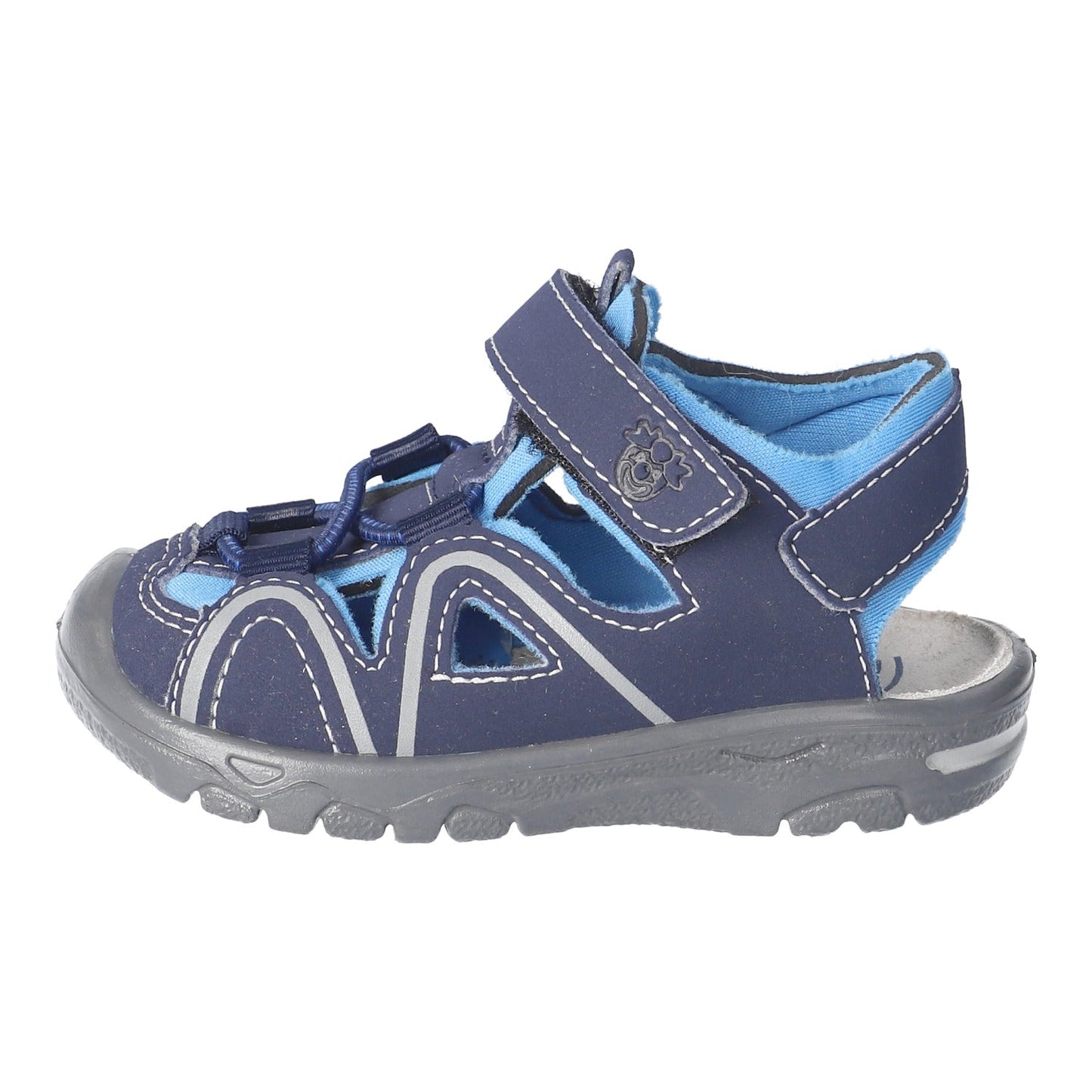 Ricosta Gary kids’ sandal in Nautic/Sky with Velcro strap and PU sole, stocked at Little BigHeads