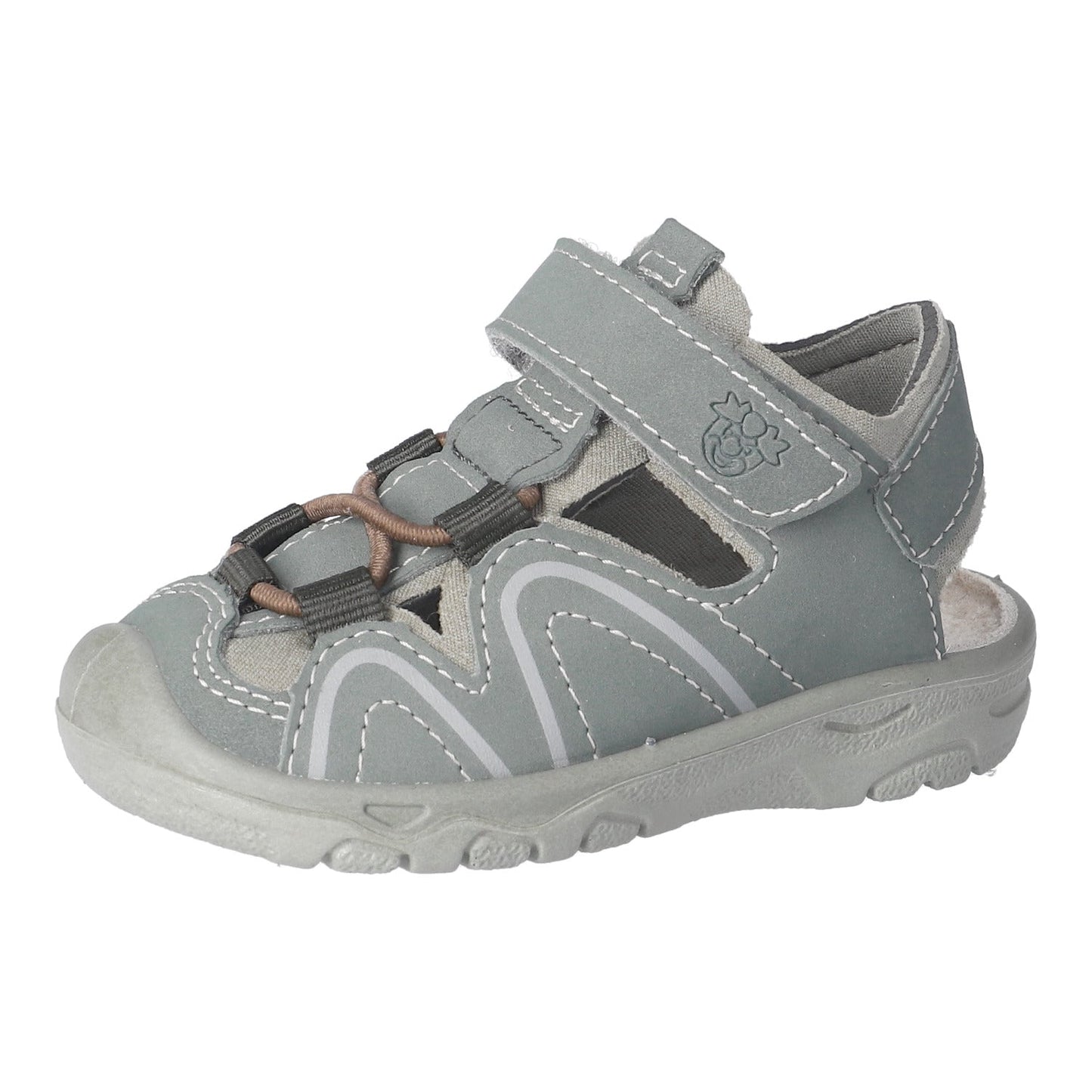 Ricosta Gary kids’ sandal in Sage/Eucalyptus with Velcro strap and PU sole, stocked at Little BigHeads