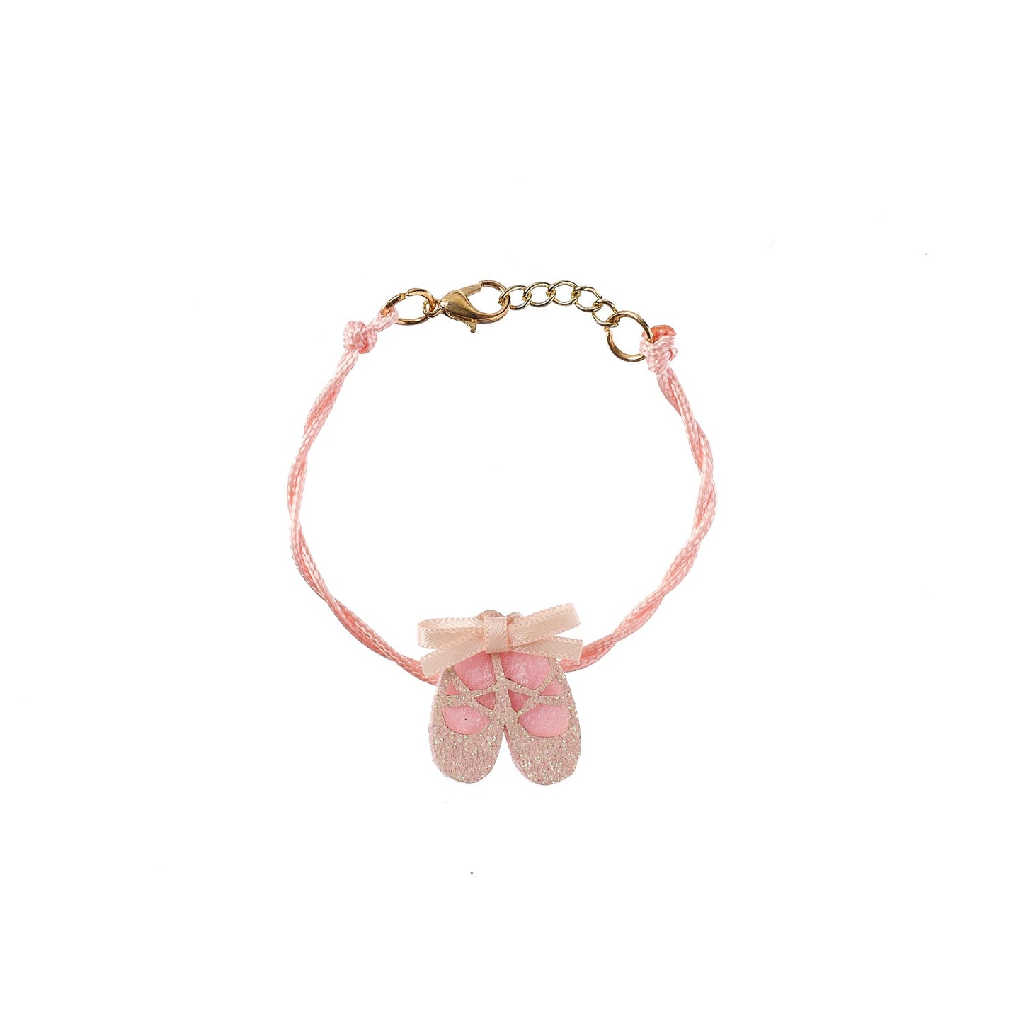 Rockahula pink bracelet with glitter ballet shoe detail, part of the ballet gift set.