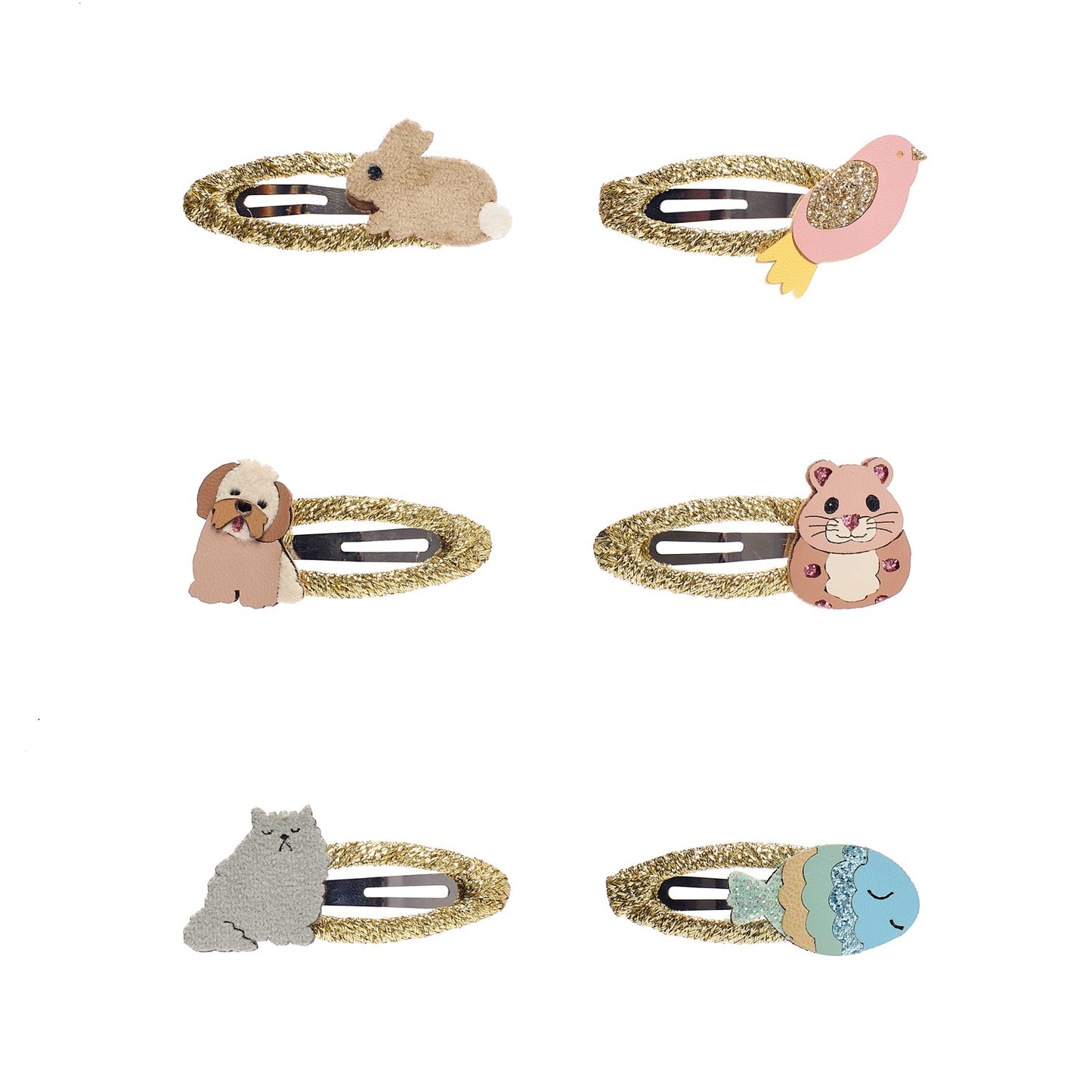 Rockahula pet shop set - Set of animal-themed hair clips on a white background