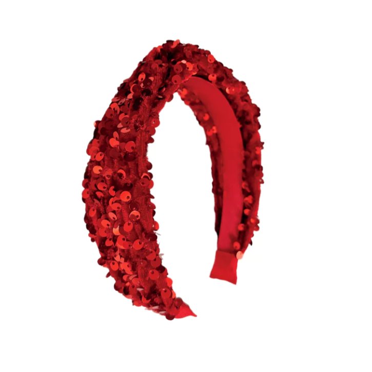 Rockahula - Sequin Velvet Headband Red - Little Bigheads