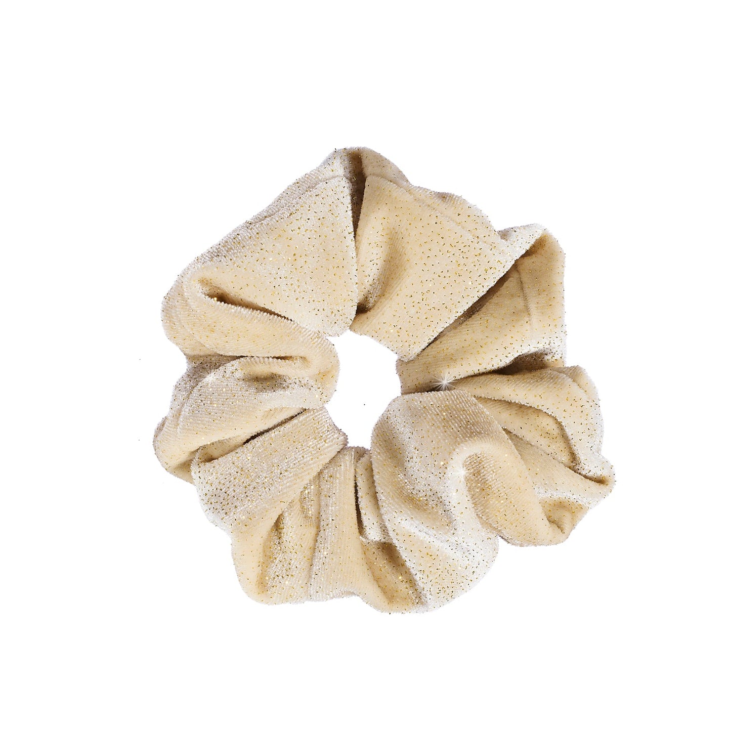 Rockahula oversized sparkly velvet and linen scrunchie set in pink and ivory.