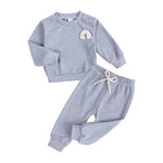 Howkidsss rainbow embroidered round neck long sleeve top and trouser set 