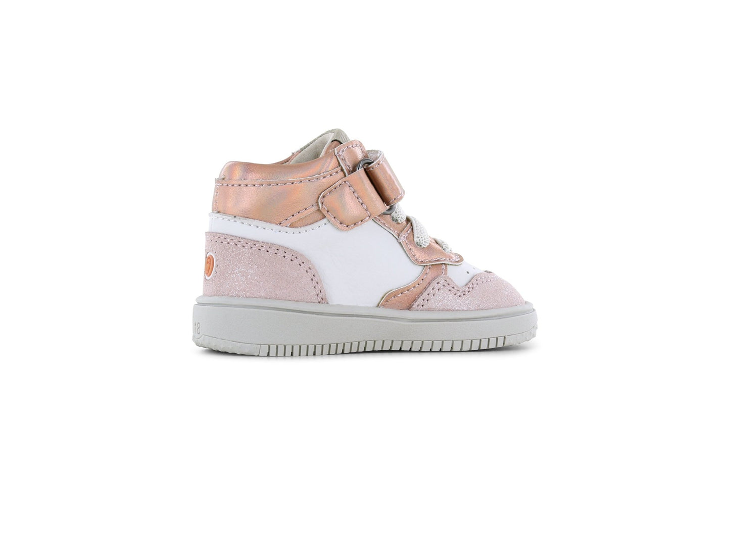 Shoesme Pink and white high-top sneaker on a white background