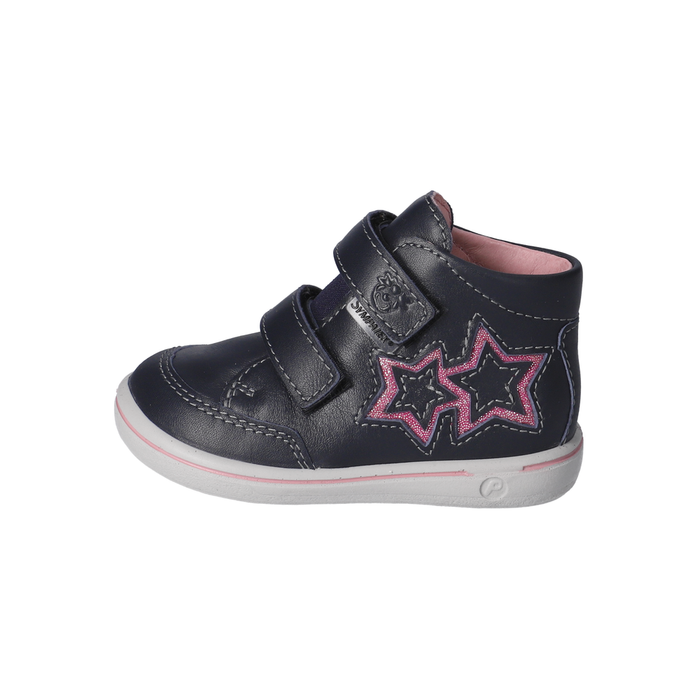 Ricosta stockist - Ricosta Sini nautic navy/pink with star detail ankle boot - Little Bigheads