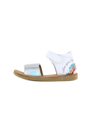 Shoesme Classic Sandal - White/Silver/Rainbow