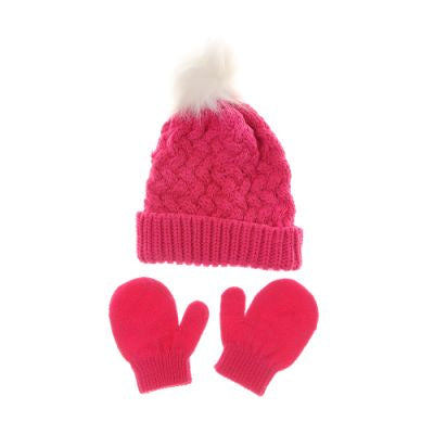 
            
                Load image into Gallery viewer, Woolly Pom Pom Hat and Mitten Set
            
        