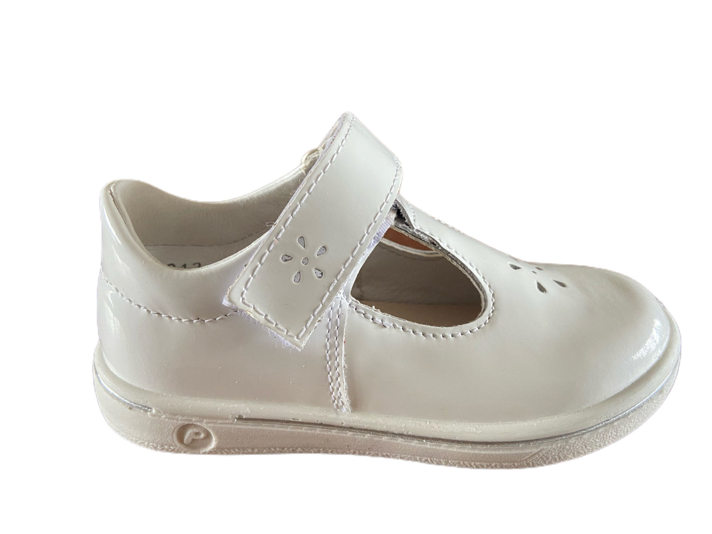 Ricosta stockist - Ricosta Winona t-bar white patent shoe - Little Bigheads