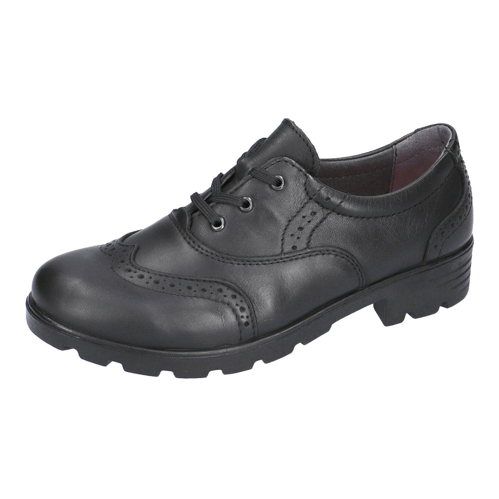 Ricosta Stockist - Ricosta Lucy black leather lace up school shoes - Little Bigheads