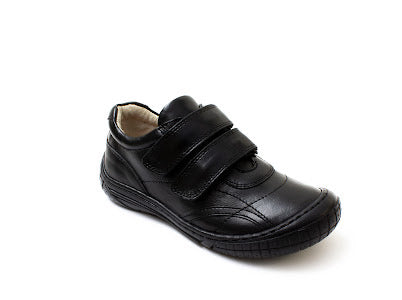 Petasil Luke Black Leather School Shoes