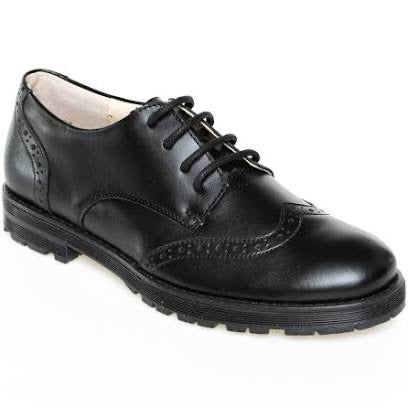 Froddo stockist - Froddo Charlie black leather brogue style school shoe