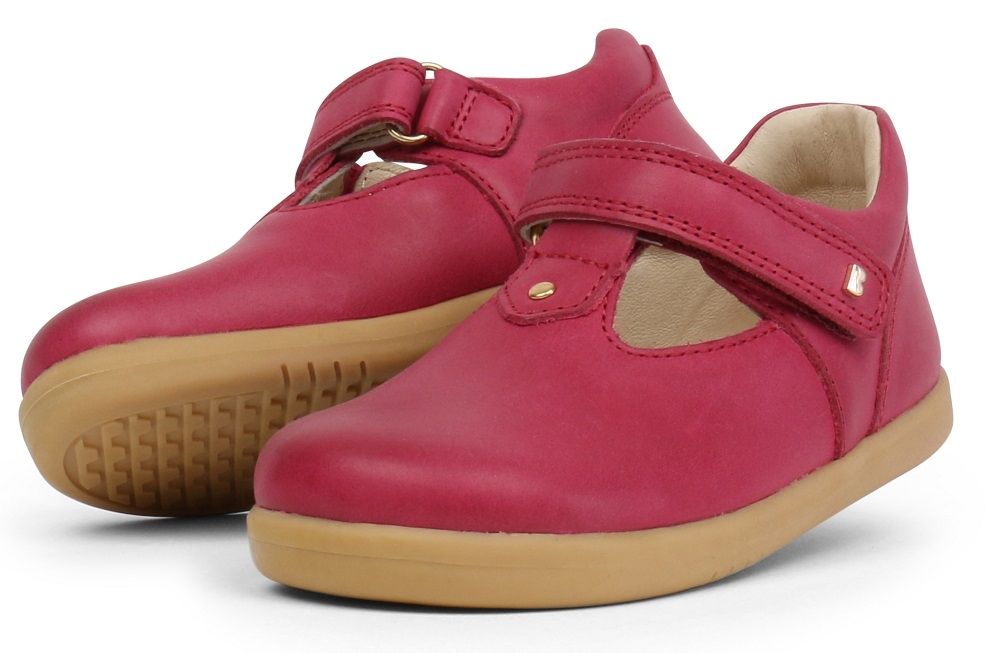 
            
                Load image into Gallery viewer, Bobux stockist - Bobux louise t-bar shoe in dark pink
            
        