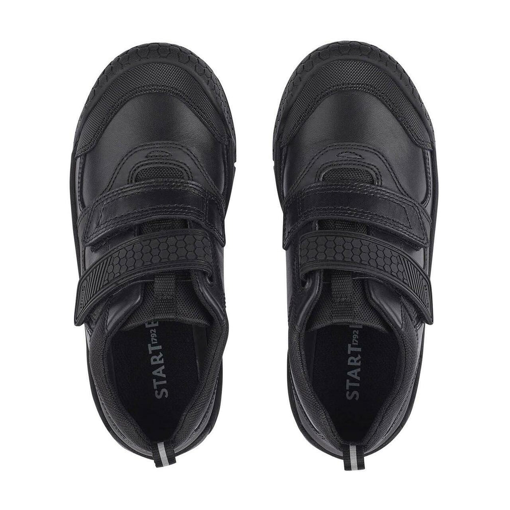 
            
                Load image into Gallery viewer, Start-rite stockist - Start-rite Strike black leather two strap boys school shoes - Little Bigheads
            
        